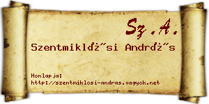 Szentmiklósi András névjegykártya