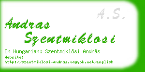 andras szentmiklosi business card